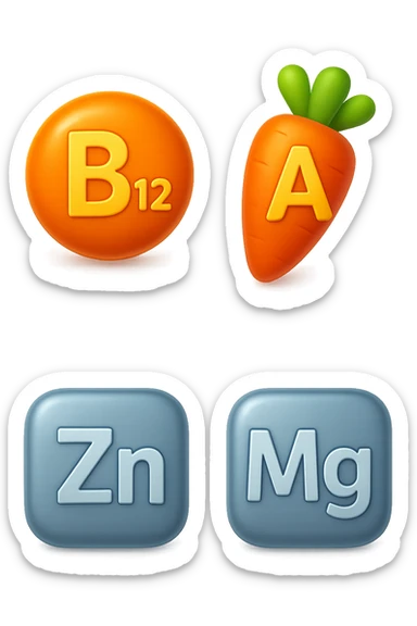 emoji stile iphone in 3d di vitamine del gruppo B, vitamina A, zinco, magnesio, iperrealistico 4k sticker