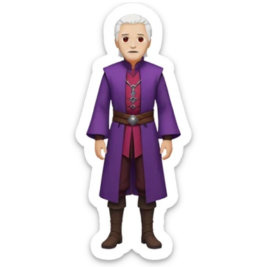 a white haired old man with purple eyes standing, full body, in Targaryen themed clothes, clothes aren't purple  sticker