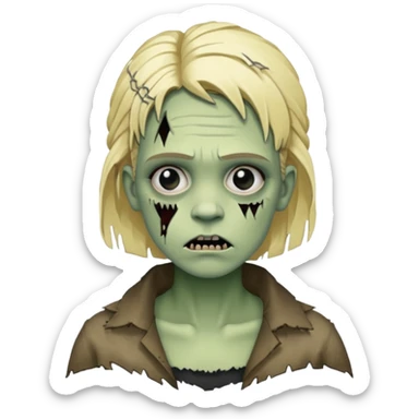 blonde woman frankenstein sticker