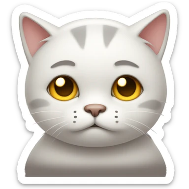 sad cat with 9-5 job sticker