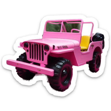 Full size Barbie jungle tour 1942 Willy’s pink jeep crawler with installed winch  sticker