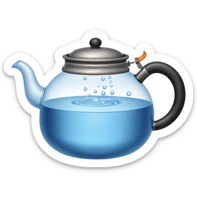 a small pot or kettle filled with water placed on fire, the water is boiling intensely with visible steam and bubbles rising, bright lighting, clean white background



 sticker