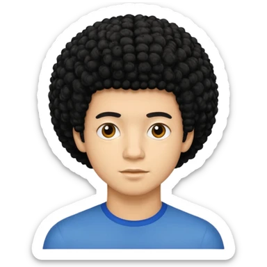 Light skinned young man with short curly black afro sticker
