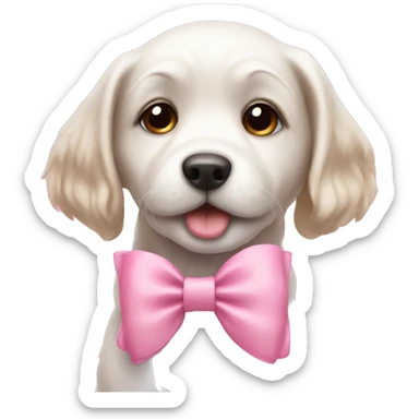Cute dog with pink bow ￼ sticker