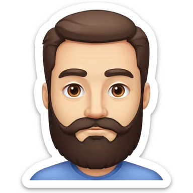 man with thick beard and very bushy prominent eyebrows sticker