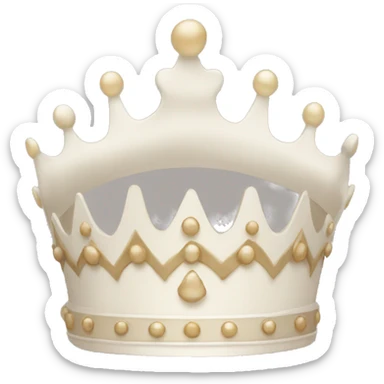 White and pastel beige crown sticker