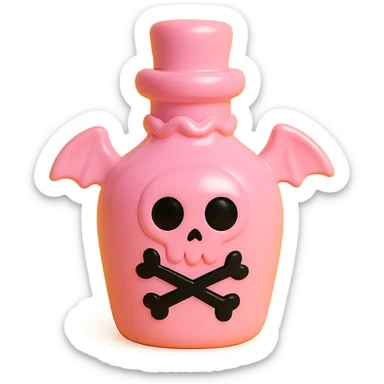 pink goth potion bottle, collectible and gothic sticker