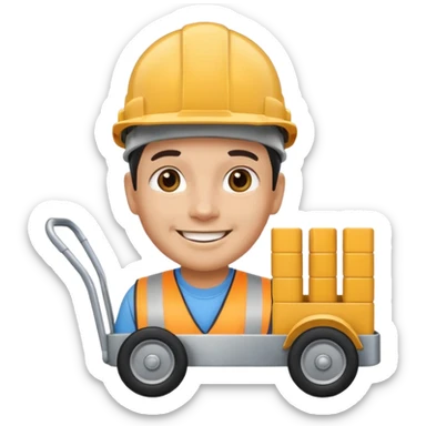 build me a personalized emoji whee it's a smart cart for grocery and a latino looking face that works as jack of all trades or wearing different hants sticker