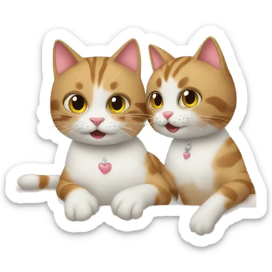 two cats on their honeymoon sticker