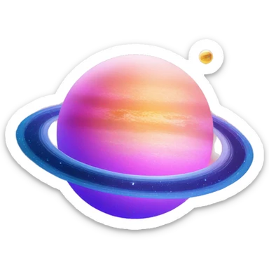 sparkly glittery blue purple and pink gradient planet with a cheesy saturn ring sticker