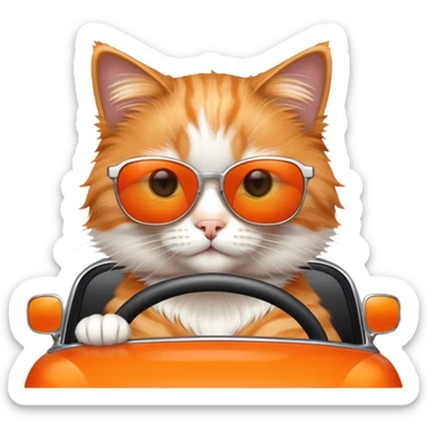 Cat Drive a car sticker