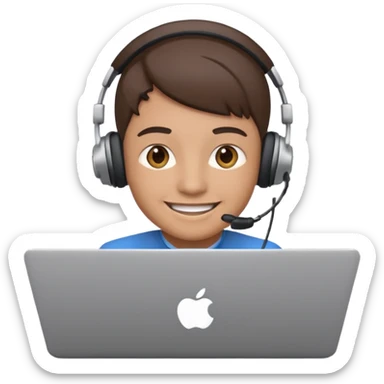 video meeting via laptop smiling person  sticker