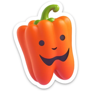 3D emoji style, bell pepper (paprika), three-dimensional and lively, no background sticker