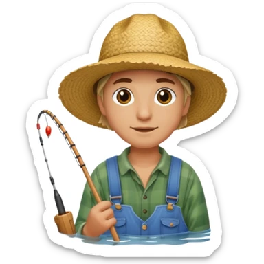 GRANJERO PESCANDO EN UN LAGO sticker