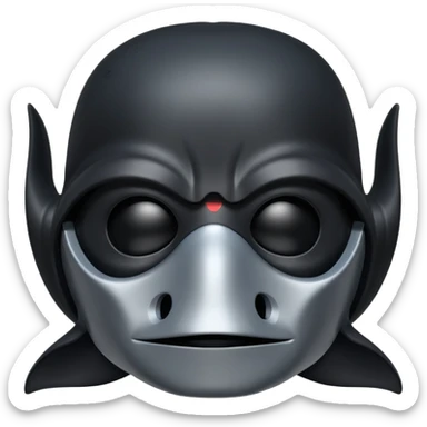 Une baleine avec le masque de dark vador sticker