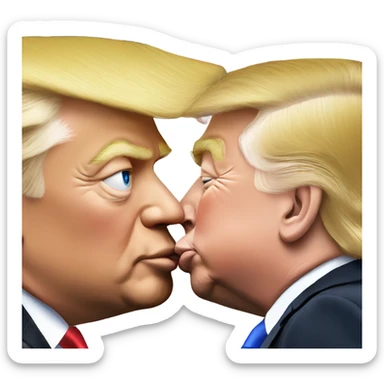 Elon musk kissing Donald trump sticker