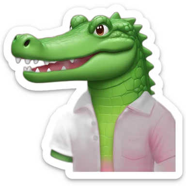 Crocodile with pink Lacoste tshirt sticker