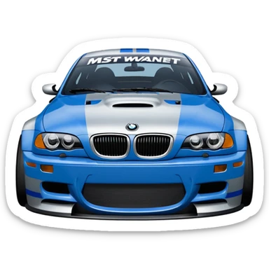 BMW M3 GT R E46 NEED FOR SPEED MOST WANTED'TAKI MAVI GÜMÜŞ resimdekini yap sticker