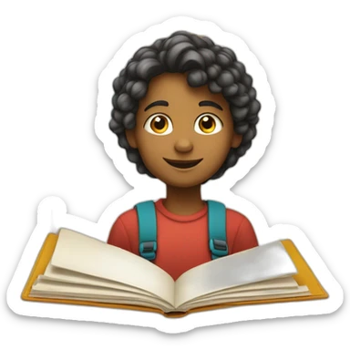 Enfant écrivant sur son cahier sticker