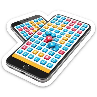 Crossword on smartphone display sticker