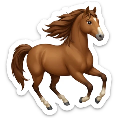 a beautiful wild running horse sticker