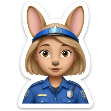 judy hopps with police suit from zootopia, pixar sticker