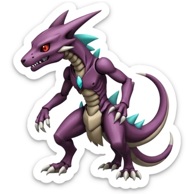 Shiny Badass Edgy Dark Evil Spectral Dusky Skeletal Cool Hot Stylish Handsome Marowak-Darkrai-Genesect-Fakémon-fusion (full body) sticker