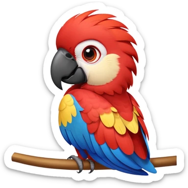 cinematic-cute-macaw-portrait-emoji,-head-tilted-playfully-and-inquisitively,-with-a-dazzling-red-plumage-and-round,-sparkling-eyes-filled-with-charm,-simplified-yet-irresistibly-adorable-features,-highly-detailed sticker