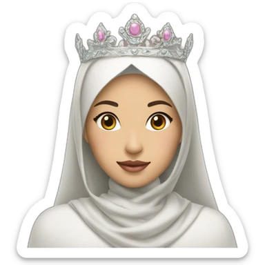 The most beautiful Asian princess witho a crown with the inscription Ayana, wearing hijab sticker