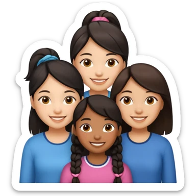 3 filles ju : une noire, une chinoise et une colombienne sticker