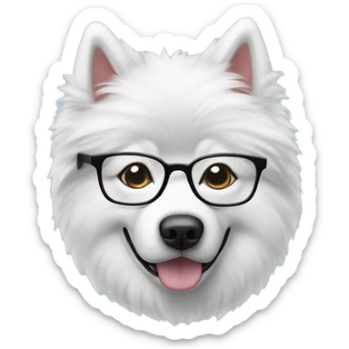 Samoyed dog wearing glasses sticker