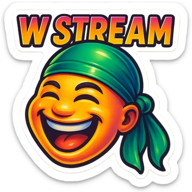 lol face
Change His durag To Green
Add the words W Stream sticker