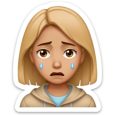 a girl crying because she doesn’t have no father sticker