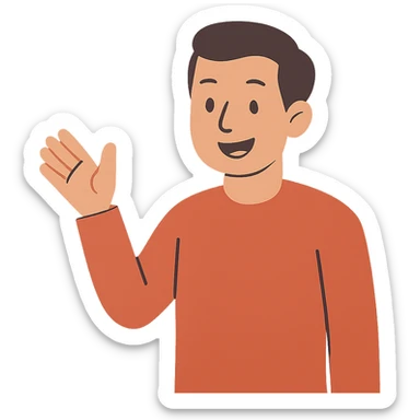 flat toon style man gesturing sticker