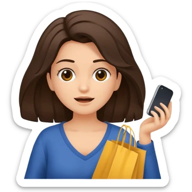 Faça uma mulher do cabelo cacheado 3b castanho escuro da cor parda se maquiando dormindo fazendo compras tomando banho Premium e finalizando o cabelo sticker