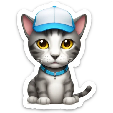  CAT WITH A CAP with a human body wear summer clothes sticker