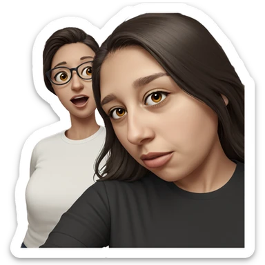 girl with glasses indoors sticker