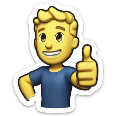 Vault-boy in fallout thumbs up sticker