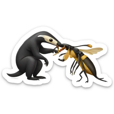 Anteater eating wasp sticker