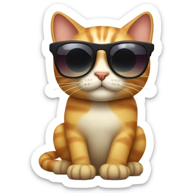 Cat with sunglass sticker