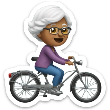 Granny on a bike sticker
