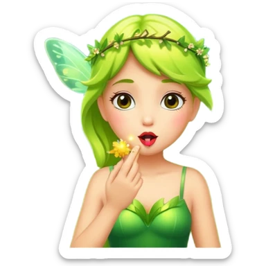 forest fairy blowing glowing kiss pollen sticker