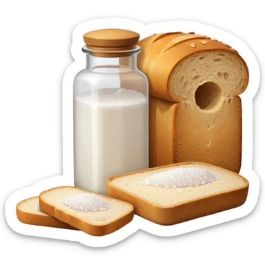  one simple a bottle of salt and a loaf of bread sticker