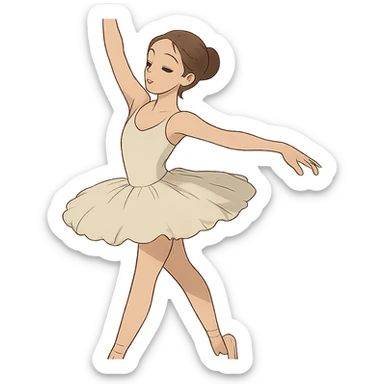 ballet dancer, ghibli style sticker