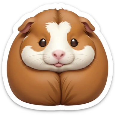 Meme-Worthy Cute Sleeping Brown and White Banded Guinea Pig Portrait Emoji, Head resting peacefully with a contented smile, showcasing a delightfully chubby build and a luxuriously soft banded coat of brown and white, eyes shut in a serene, cozy nap, Simplified yet hilariously adorable features, highly detailed, glowing with a soft, drowsy light, high shine, relaxed and utterly lovable, stylized with an air of playful laziness, bright and heartwarming, soft glowing outline, capturing the essence of a comically sleepy guinea pig, so meme-worthy it feels like it could instantly become the next viral sensation of adorable slumber! sticker