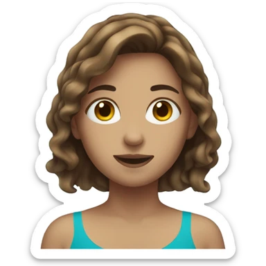 teenage girl with brown hair swimming in a pool sticker