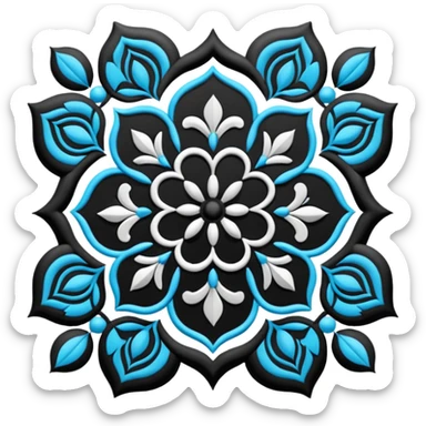 Black color kambi kolam sticker