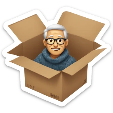 A grandad stuck in a box  sticker