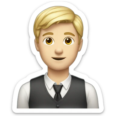 A white boy wearing full dress sticker