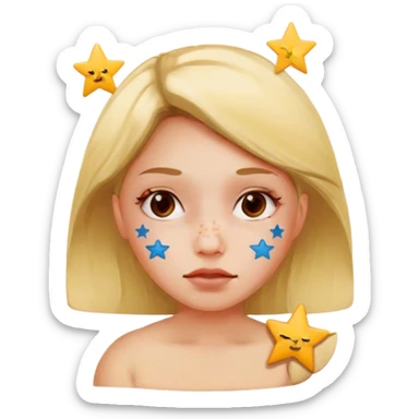 cute Pimple stars patch on girl’s face  sticker